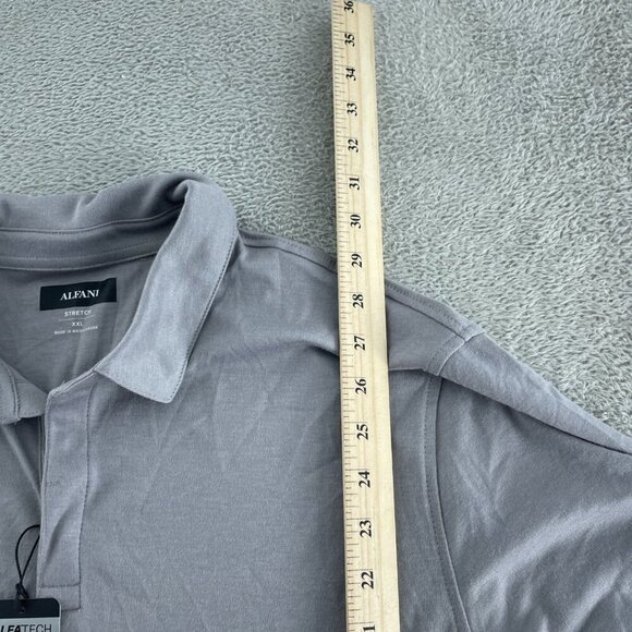 Mens Alfani Alfatech Polo Shirt Gray XXL Stretch Easy Care NWT 4117 - Picture 5 of 8